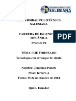 Informe de Torno Universidad Politecnica Salesiana