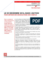 LE 05 DECEMBRE 2014, DANS L’ACTION  POUR OBTENIR DES NEGOCIATIONS SUR L’EMPLOI 