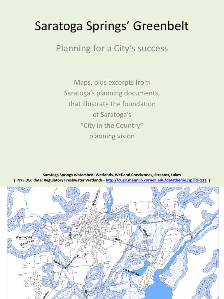 Saratoga Springs' Greenbelt Planning For A City's Success PDF