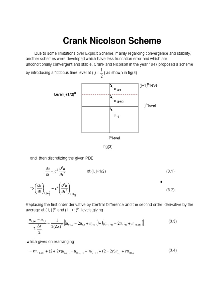 Crank Nicolson Scheme for PDEs | PDF | Algorithms | Mathematical Analysis