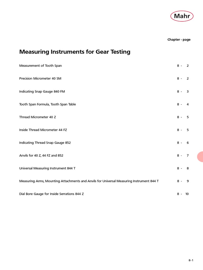 Chapter 8 - Gear Testing | PDF | Gear | Tools