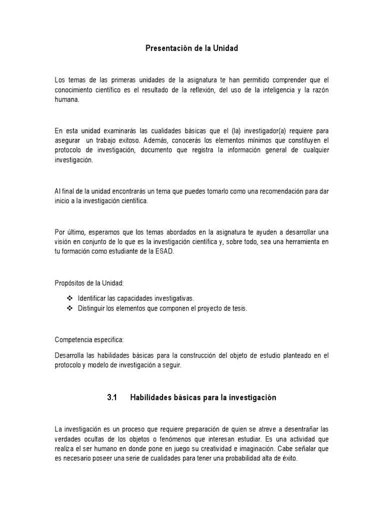 Unidad 3 Instrumentacion de La Labor Cientifica PDF Science Conocimiento