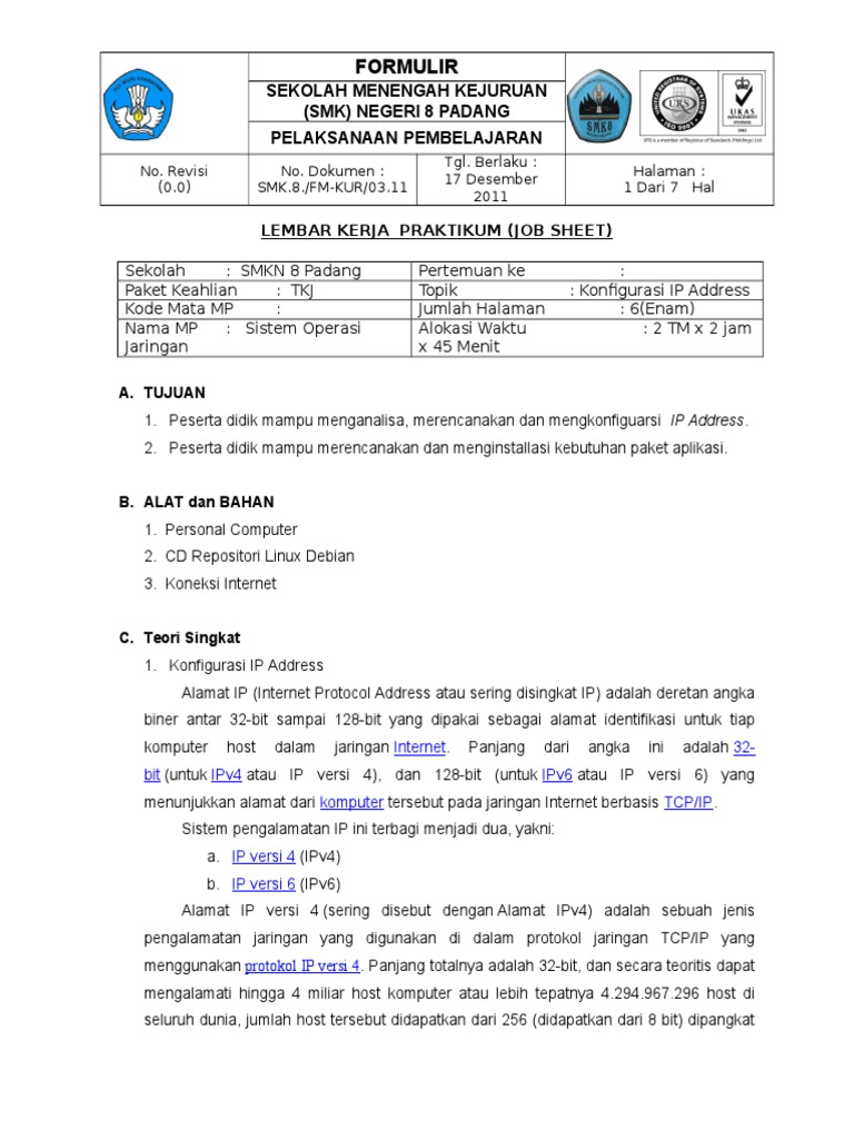 Contoh Laporan Jobsheet Smk Guru Paud