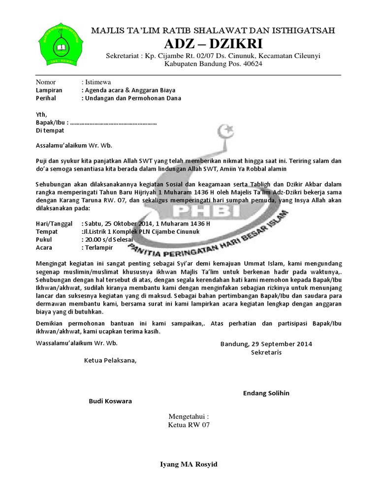 660 Contoh Undangan Acara 1 Muharram Gratis Terbaik