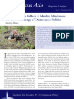 From Bullets To Ballots in Muslim Mindanao: The New Challenge of Democratic Politics