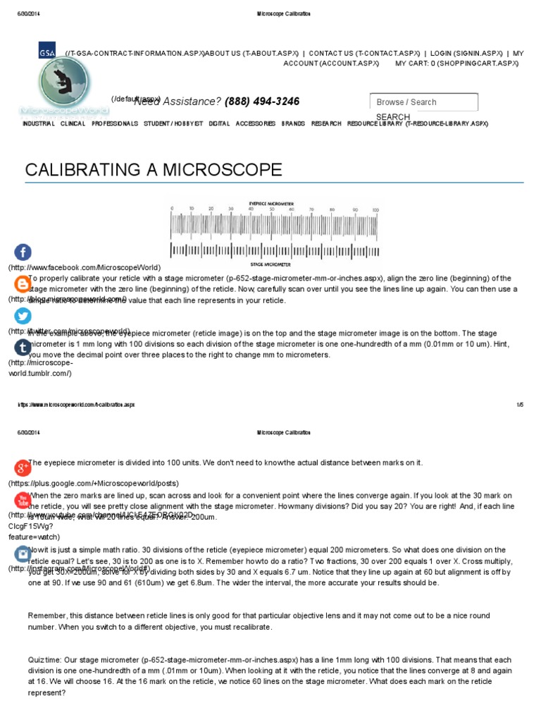 Microscope Calibration | PDF | Scientific Observation | Optics