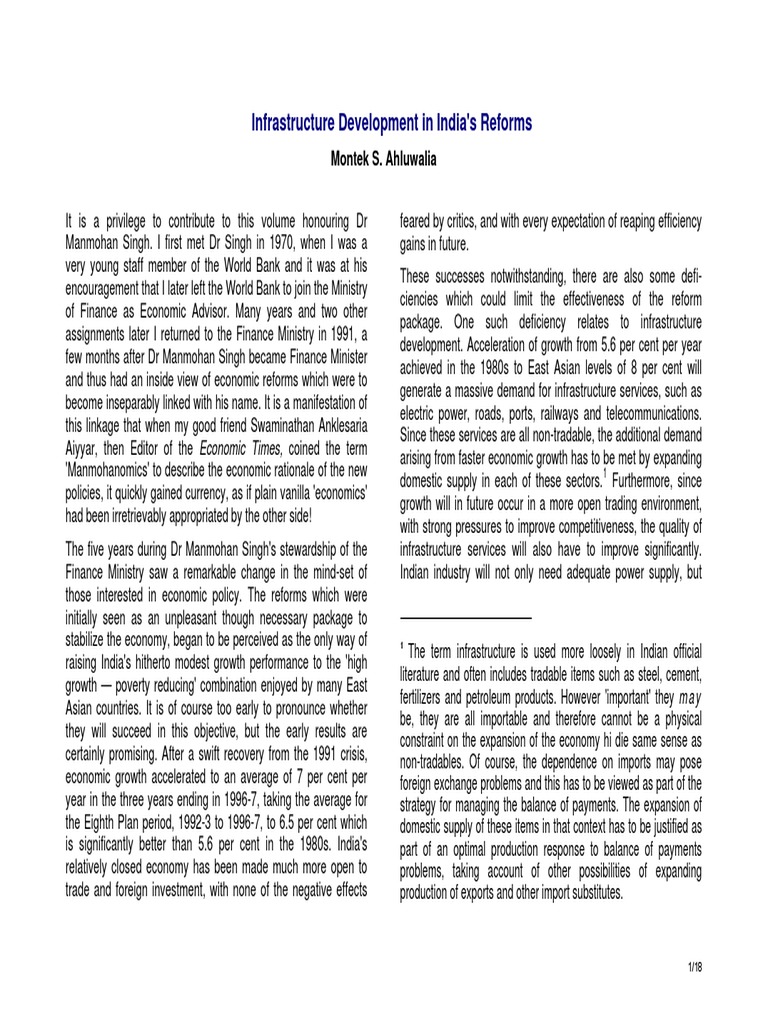 Infrastructure Development In India Pdf Subsidy Infrastructure
