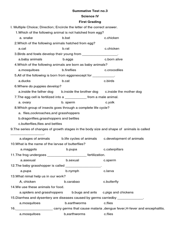Science Summative Test 1st and 2nd | PDF | Seed | Solution