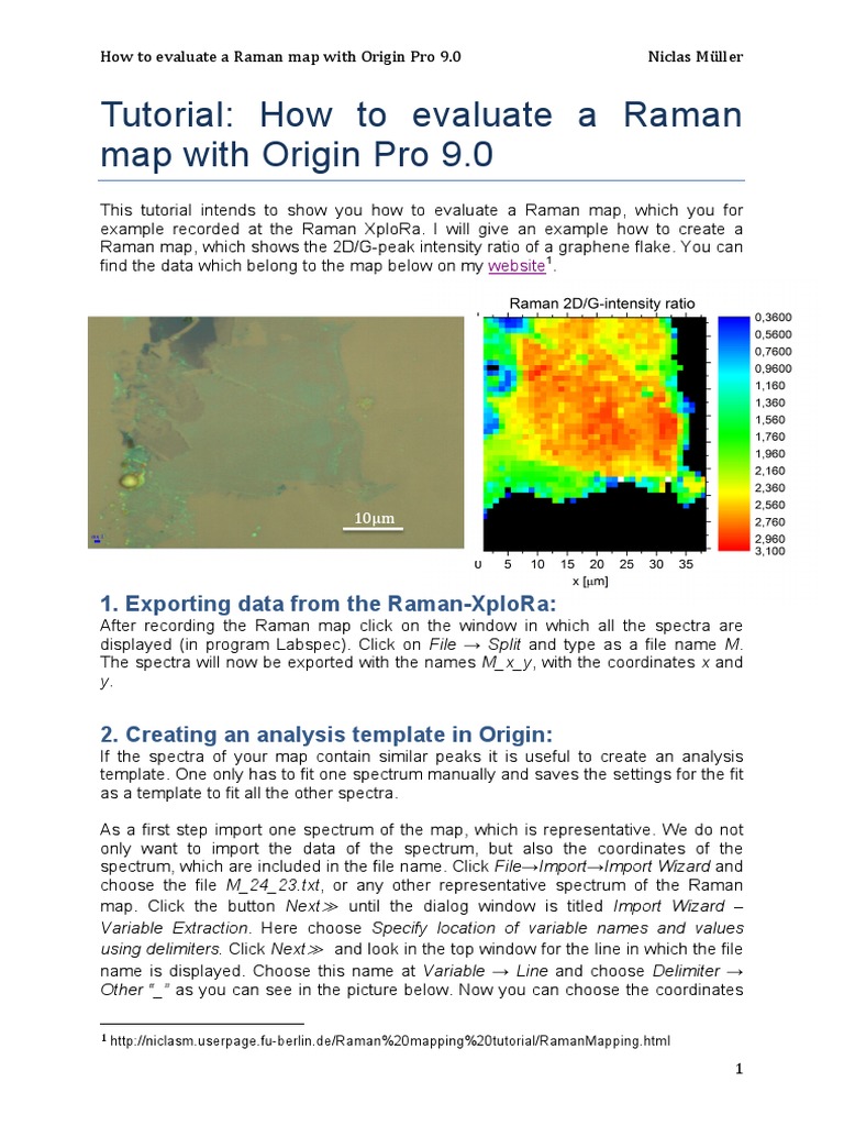 Tutorial: How To Evaluate A Raman Map With Origin Pro 9.0 | PDF | Map ...