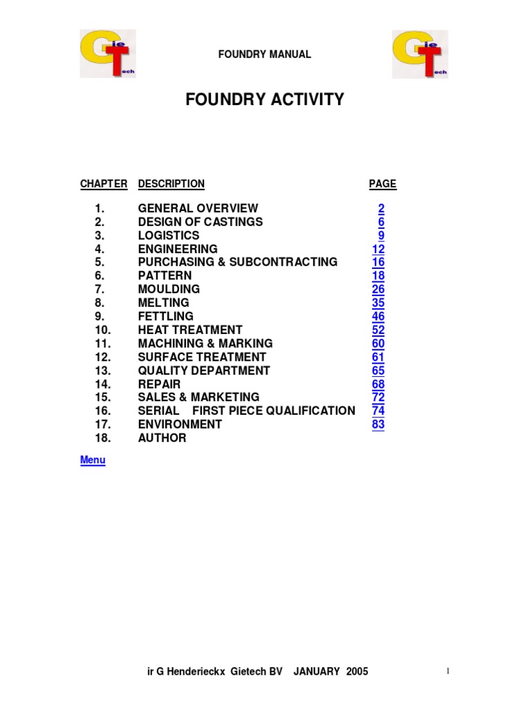 Casting Foundry Manual PDF | PDF | Foundry | Casting (Metalworking)