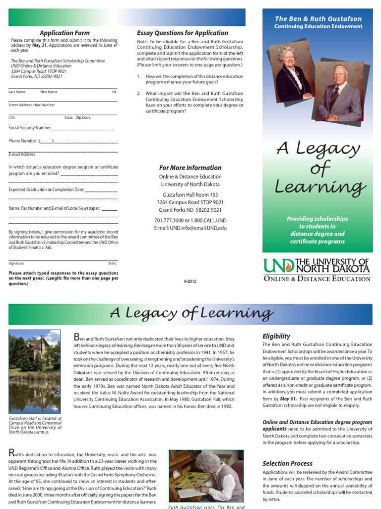 A Legacy of Learning: Application Form | PDF | Distance Education ...