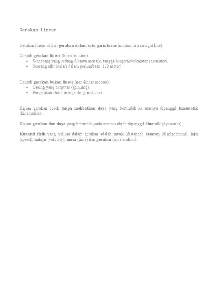 Gerakan Linear Pdf