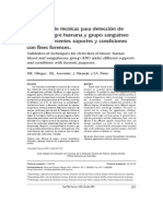 Validacion de metodos de laboratorio para deteccion de sangre