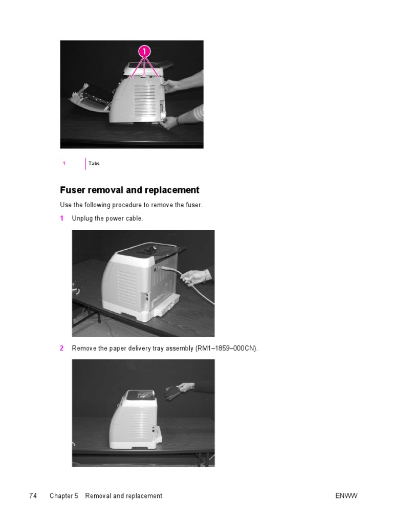 Fuser Removal and Replacement Guide | PDF