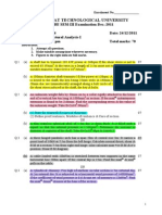 GTU BE SEM-III Exam Dec 2011 Structural Analysis-I Questions