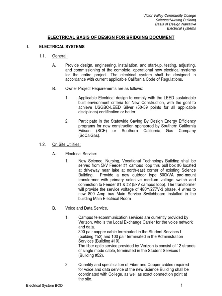 Electrical Design for Science Building | PDF | Electric Power ...