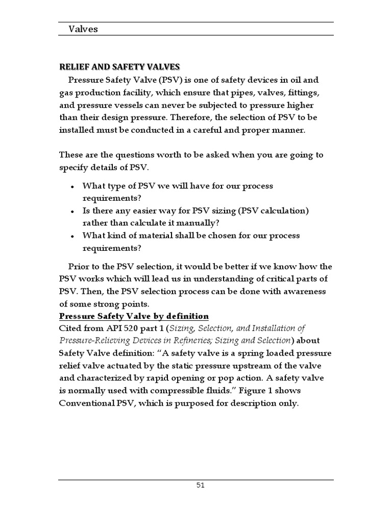 Types of Pressure Safety Valves | PDF | Lift (Force) | Valve