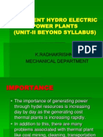 Different Hydroelectric Power Plant (Beyond Syllabus-II)