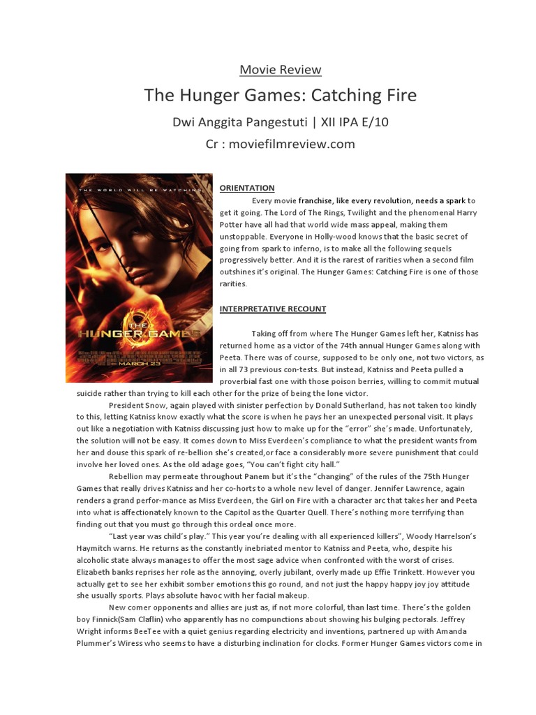 Movie Review Text &ldquo;The Hunger Games&rdquo; | PDF | The Hunger Games