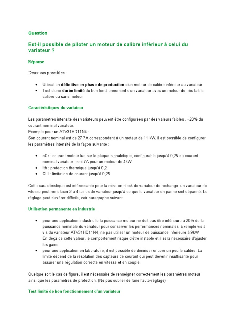 Utilisation des variateurs ATV71 et ATV31 | PDF | Électromagnétisme ...