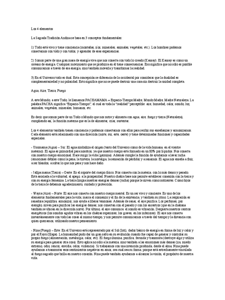 Los 4 Elementos de la Naturaleza | PDF | Agua | Naturaleza
