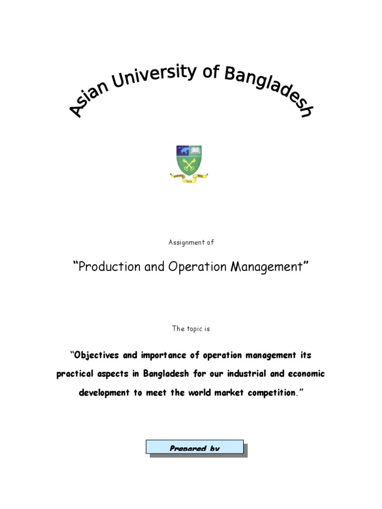 Operation management assignment sample image
