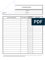 Attendance Sheet (HR 028)