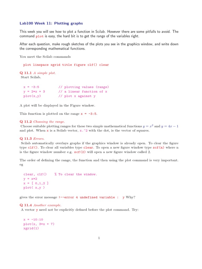 Sci Lab Graph Tutorial | PDF