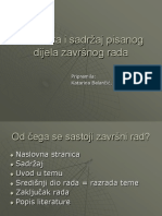 Upute Za Pisanje Zavrsnog Rada Struktura I Sadrzaj