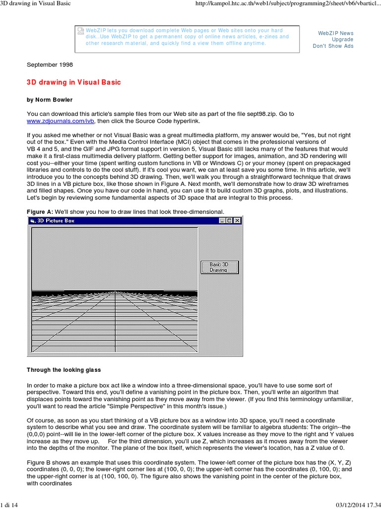 3D Drawing in Visual Basic PDF | PDF | Perspective (Graphical) | 3 D ...