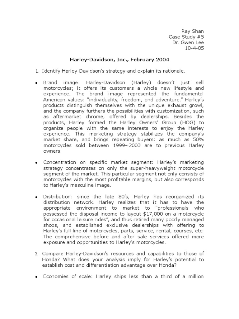 💄 Harley davidson case study. Harley Davidson Case Solution And