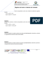 1 - Circuitos Lógicos (Algebra de Boole, Tabela de Verdade)