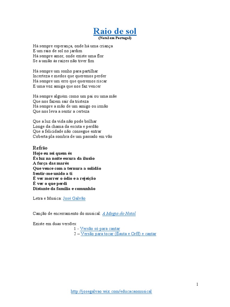 Letra da Canção 
