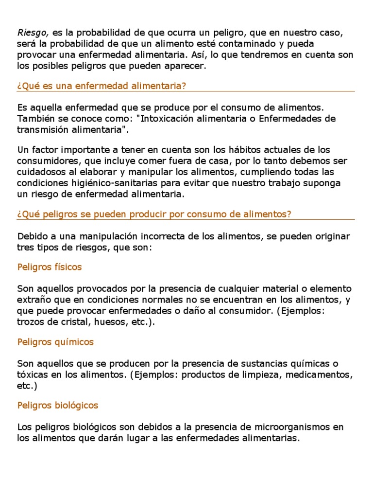 Tipos y ejemplos de enfermedades alimentarias | PDF | Diarrea ...
