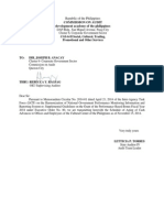 Transmital Letter for CCP on Cash Advance