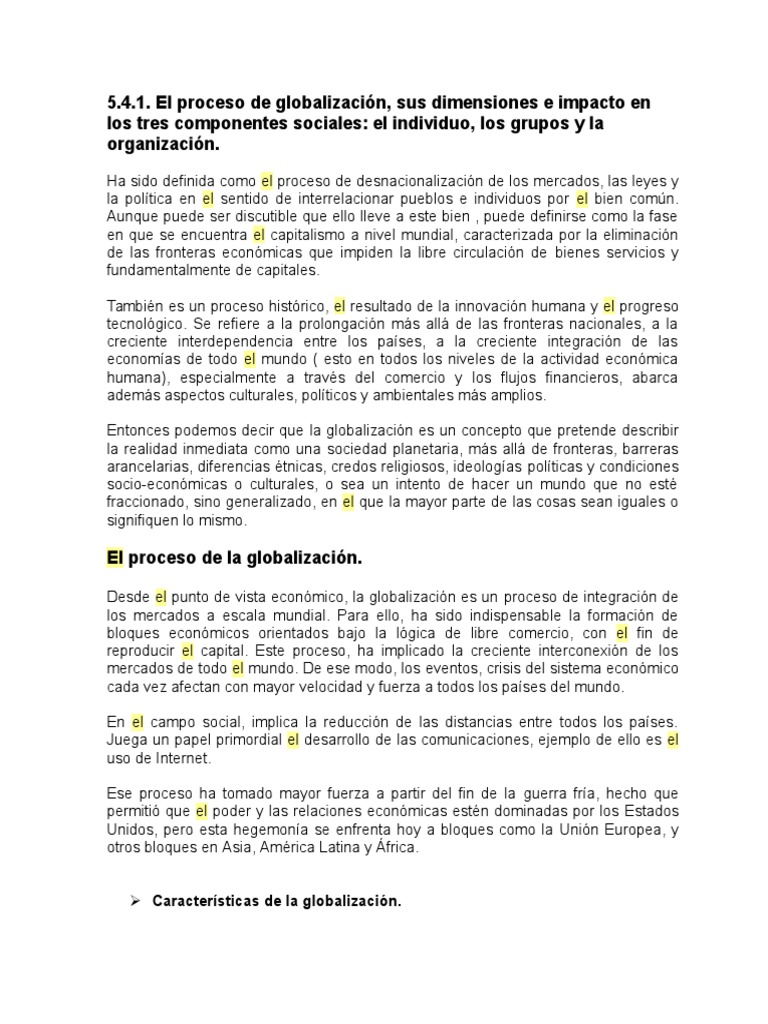 Impacto de la Globalización en la Sociedad | PDF