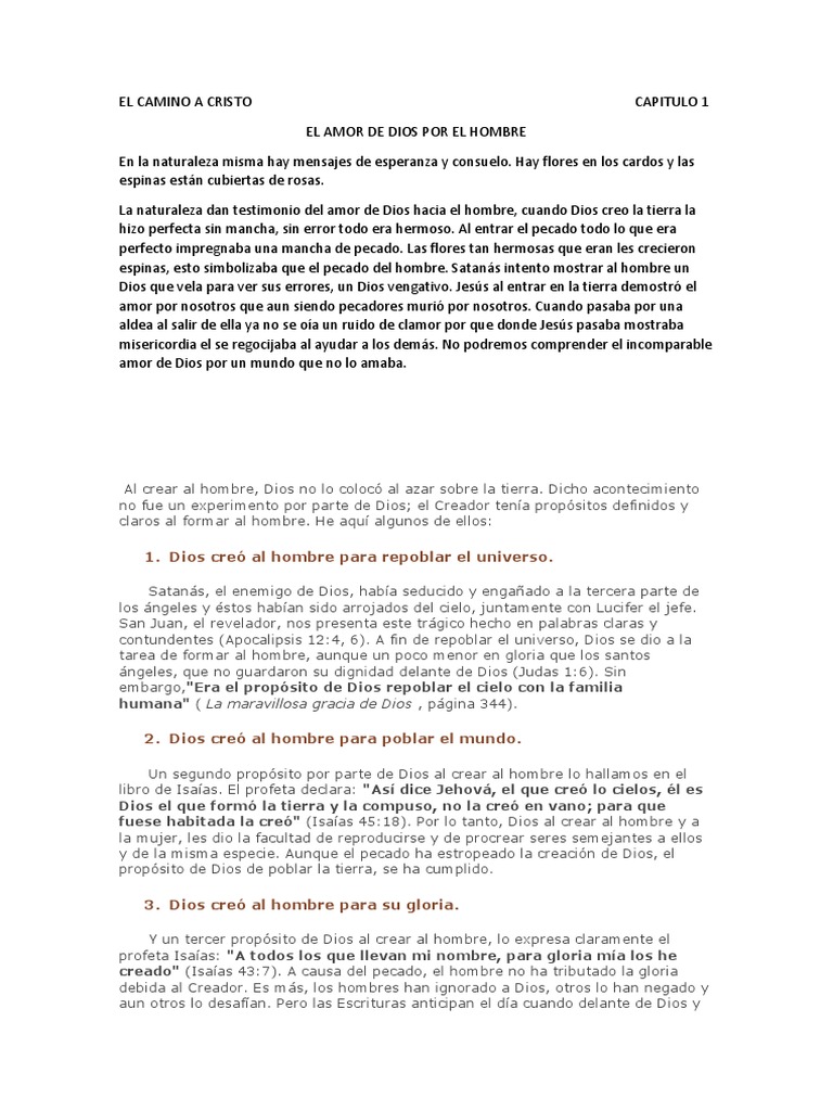 El Camino A Cristo Capitulo 1 | PDF | Adán y Eva | Dios