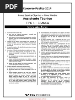Funarte - Assistente Tecnico - Prova - Tipo 01