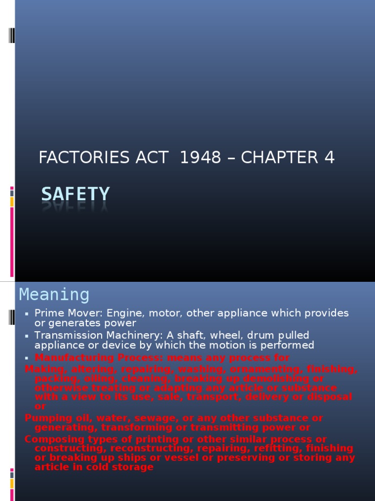 Safety Labour Law Pdf Machines Machine Mechanical