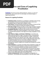 The Pros and Cons of Legalizing Prostitution