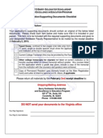 Applicant Supporting Documents Checklist