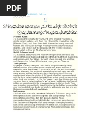 4 Surat An Nisa Pdf Chastity Repentance