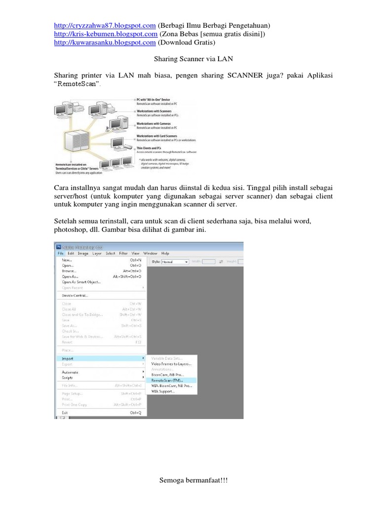 Sharing Scanner Via Lan Image Scanner Computer Network