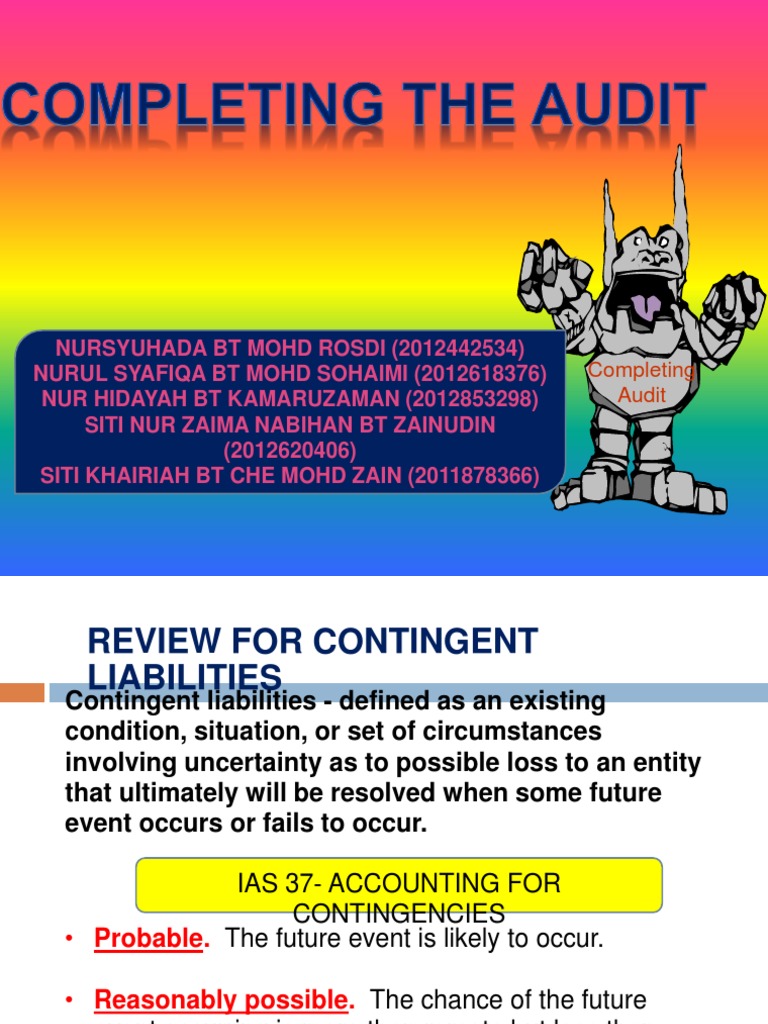 Completing The Audit | PDF | Going Concern | Financial Audit