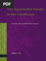 Philip L. Tite The Apocryphal Epistle To The Laodiceans An Epistolary and Rhetorical Analysis 2012