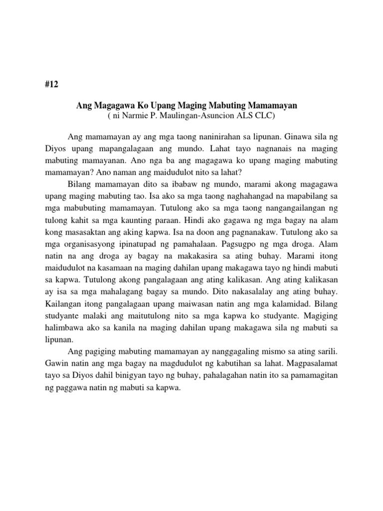 Ang magagawa ko upang maging mabuting mamamayan essay 02 image