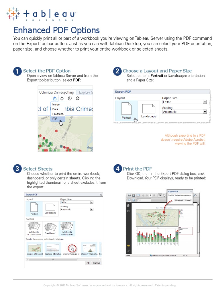 Enhanced PDF Options: Select The PDF Option Choose A Layout and Paper ...
