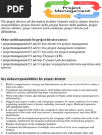 Project Director Job Description