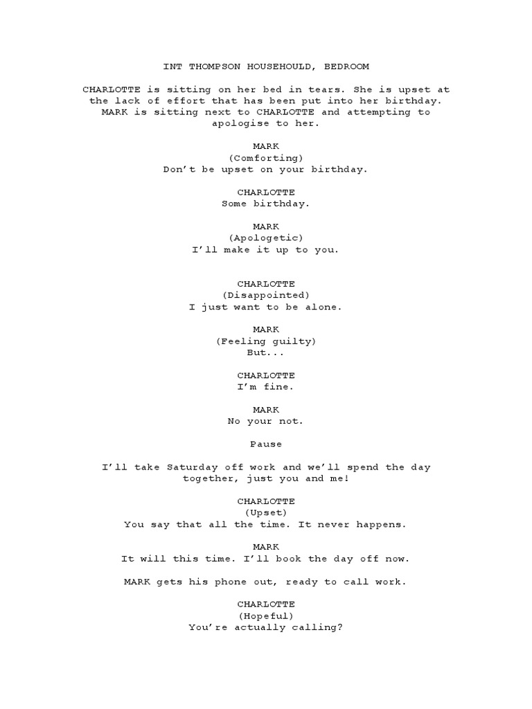 Script For Father and Daughter Talk | PDF