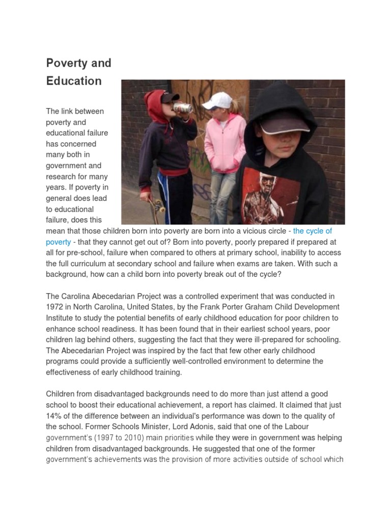 Poverty and Education | PDF | Poverty | Poverty &amp; Homelessness